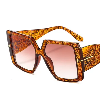 D&T 2020 Nye Mode Rektangel Solbriller Kvinder Mænd Luksus Iøjnefaldende Mønster Farve Linse PC-Frame Brand Designer Solbriller