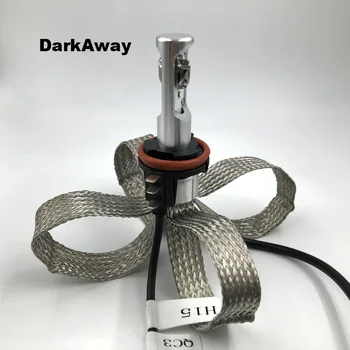 DarkAway Bedste H15 LED Pære 40W 5600LM bilforlygte Lampe High Beam Lys Canbus Ingen Fejl For Golf MLK