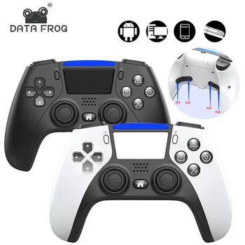 Data Frog Bluetooth Trådløst Joystick til PS4 Dualshock 4-Controller, Dobbelt Vibrationer Gamepad med Udvidet Programmering Knapper