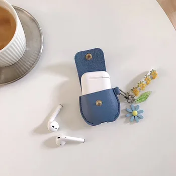 Designer etui til Apple Airpods 2 Søde piger til Luft-Pod Taske Earpods Tilfælde Læder Bluetooth Hovedtelefon Dække Enkle Airpods Tilbehør