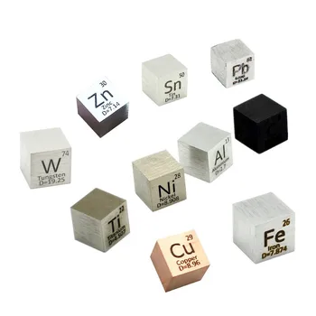 Destillation Element Cube 10mm Gave Tæthed Periodiske Tabel Metal Op 99.99% Renhed Cu Titan, Wolfram, Jern SÆT 9 STK FBA Gave