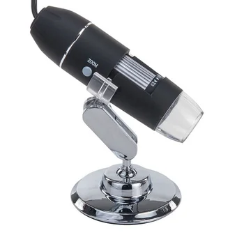Digitalt mikroskop Bane OT-INL40 (1-1000X), sort, på et stativ, USB-forbindelse, LED-belysning, foto og video optagelse