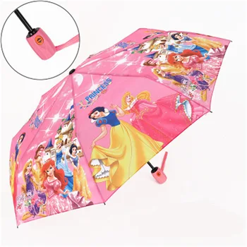 Disney Bærbare Sammenklappelig Paraply Børn Kid Pige Dreng Baby Frosne Parasol Vindtæt Regn Paraply Nem Åbning Folde gave