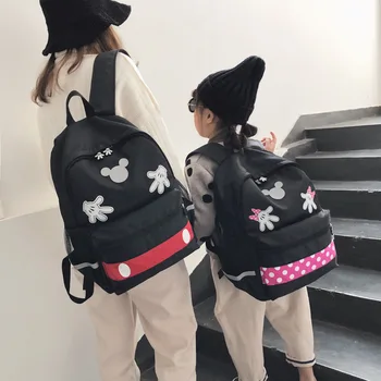 Disney nye Mickey Forældre-barn-pakke, drenge Junior high school studerende college piger campus backpack rejser med Høj kapacitet