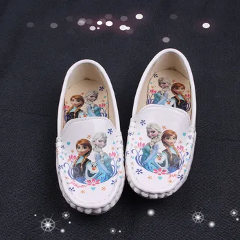Disney ' s nye søde tegneserie Frosne prinsesse casual sko håndlavet fashion baby piger ærter sko