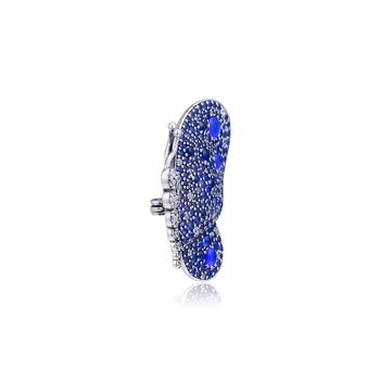 DIY Perler Til smykkefremstilling Blændende Blå Sommerfugl Broche For Sterling Sølv Smykker, Armbånd Kvinde smykkefremstilling
