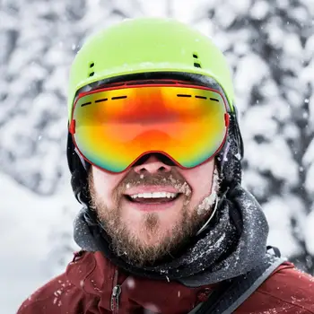 Dobbelt-lag PC Linse Ski Briller Store Sfæriske Snow Goggles Letvægts Holdbar og Flytbare 40DC18