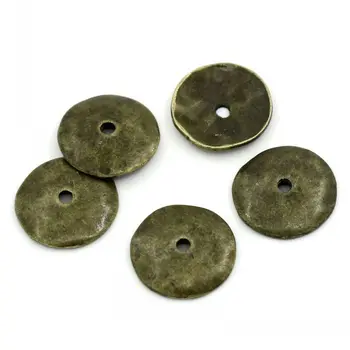 DoreenBeads Spacer Perler, Runde, Antik Bronze 13x2mm,Hul:Ca 1,5 mm,90PCs