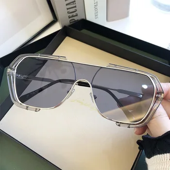 Drivier Briller Steampunk Mode Solbriller til Kvinder, Mænd Luksus Mærke Gradient Sol Briller Blå Gul Firkant Nuancer til mænd