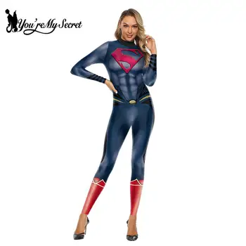[Du er Min Hemmelig] Halloween Cosplay Kostume Justice League, Superman Kvinders Jumpsuits Klassiske Mand Heldragt med Lange Ærmer Unisex