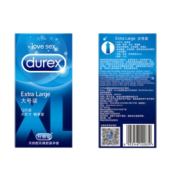 Durex Kondomer XL 56mm Extra Large Mere Smøremiddel Tynd Montør Sex Legetøj Hylster til Penis Cock Varer For Voksne Intime varer