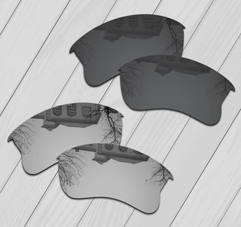 E. O. S 2 Par Sort & Sølv, hverken i Polariserede stik Udskiftning Linser for Oakley Half Jacket XL 2.0 Solbriller