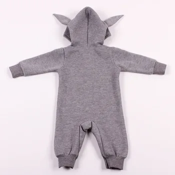 Efteråret Og Vinteren Baby Sparkedragt Mode Nye Børn Iklæde Tilføje Tykke Tøj Med Totoro Mønster Børn Et Stykke Rompers