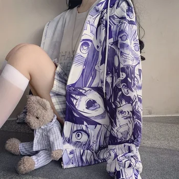 Efteråret Tynd Hættetrøjer Søde Kpop Kvinder Mænd Harajuku Sweatshirts Japansk Hip Hop Hoodie Lomme Casual Pullovere Toppe Kawaii Hættetrøjer