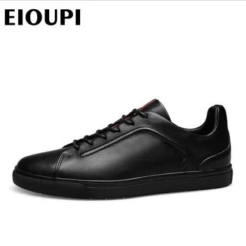 EIOUPI top kvalitet, nyt design ægte ægte læder herre mode business casual sko åndbar mænd hule sko lh501
