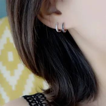 ElfoPlataSi 925 Sterling Sølv Hoop Geometriske Ear Cuff Clip-On Øreringe Til Kvinder Girl Teen Piercing Earings S925 Smykker XY953