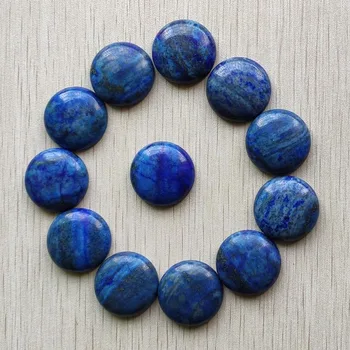 Engros 12pcs/meget god kvalitet naturlige lapis lazuli runde cabochon perler 25mm til smykker Tilbehør gør gratis fragt