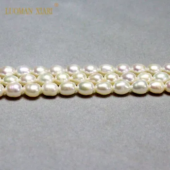 Engros AAA Naturlige Perle Ris Form Lilla og Hvid ferskvandsperle Perler Til Smykker at Gøre DIY Armbånd Halskæde 5-6mm