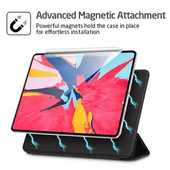 ESR Magnetisk Smart Case til iPad Pro 11 2018 Dække Trifold Stå Magnet Tilfælde Magnetisk Fastgørelse Gummibelagt Cover til iPad Pro11