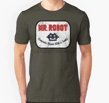 Et Smil Unisex t-shirt Hr. Robot t-shirt T-Shirt til Kvinder, Mænd Kort ærme Computer Reparation Med