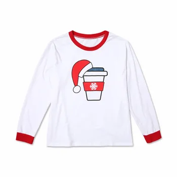Familien Tøj Rød Hvid Stribe Jule Øl Mælk Cup Print Nattøj Familie Matchende Tøj Far Mor Barn Børn Pyjamas