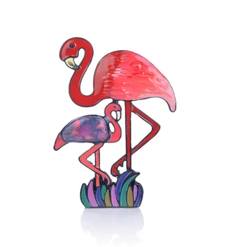 Farvet Flamingo Broche Emalje Mode Krave Smykker Tilbehør Tegnefilm Dyr Brocher Pin-Kode Til Kvinder, Søde Pins Gaver 2019 Ny