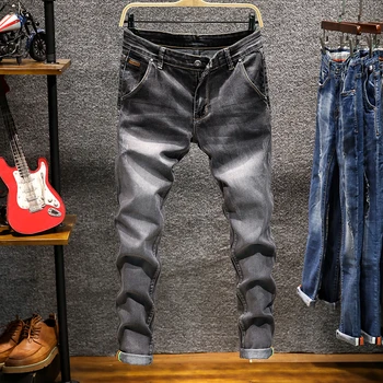 Fashion Designer Skinny Jeans Mænd Lige elastisk slim jeans Herre Casual Biker Jeans Mandlig Stretch Denim Buks Klassiske Bukser