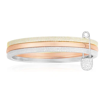 Fateama luksus mærke smykker micro bane indstilling, armbånd&ring 3 Farve forgyldt sikkerhedsnål indsætte Armbånd trendy mode smykker