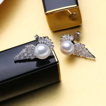 FENASY perle smykker,naturlige perle øreringe ferskvands perler, sterling sølv smykker, boheme-party bryllup Stud Øreringe