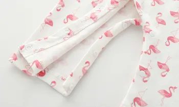 Flamingo Mønster Med Lange Ærmer Bomuld Spædbarn Nyfødte Baby Pige Rompers Efteråret Piger Buksedragt Tøj Tøj