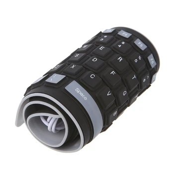 Foldbar Vandtæt Tastatur USB-Kablet Tastatur 103 Nøgler Blød Silikone Keyboard