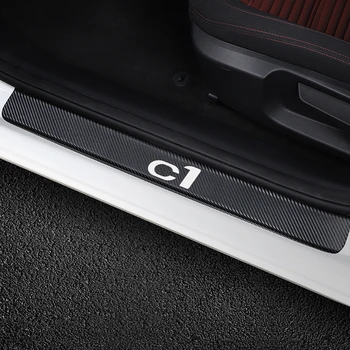 For Citroen C1 4STK Anti-Ridse Dække Bil Dør Karmen Beskyttende Sticker Carbon Døren Pedal Vagter Decals Bil Tuning Tilbehør