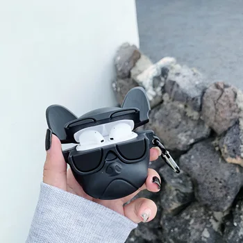 For Edifier LolliPods Tegneserie 3D Søde piger Cool Briller Hund Hvalp Bulldog Trådløse Bluetooth-Silikone Øretelefon Dække EarPods sag