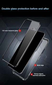 For Xiaomi Mi9t Magnetisk Metal Bumper Cover Dobbelt-Sidet Glas Full Body Case Til XiAOMI Mi9T Pro coverenheden tilfælde shell