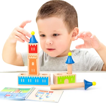 Forskellige Dream Castle Træ-byggesten 48 Niveauer Intellektuelle Spil, Logik Tænkning Uddannelse Børns Uddannelsesmæssige Legetøj