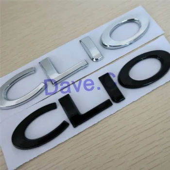 Forten Kongerige Bil Ord CLIO ABS Chrome Black 3D Brev Mærkat Bag Kuffert Emblem Auto Decal Navneskilte Badge