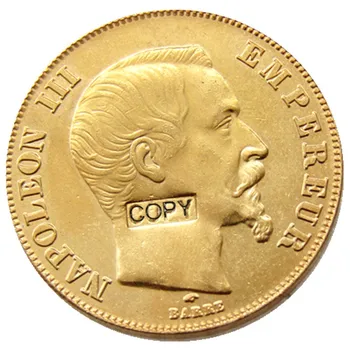 Frankrig 1855 - 1859 A B 8stk 100 Francs Forgyldt Kopi Dekorere Mønt