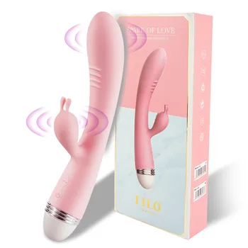 G spot Dildo Rabbit Vibrator, Dildo vibrator Dual Vibration, Vandtæt Kvindelige Vagina, Klitoris Sex legetøj til Kvinder, Voksen Sex Legetøj
