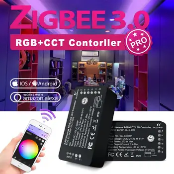 GLEDOPTO ZIGBEE3.0 RGBCCT LED Strip Controller ZLL Kompatibel Voice APP RF-Fjernbetjening-Tilbehør og Dele Fjernbetjening