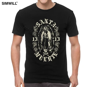 Gothic Santa Muerte T-Shirt Mænd Nyhed Korte Ærmer Bomuld Lady of Holy Død Tee Mexicanske Skull T-Shirt Horror harajuku Toppe