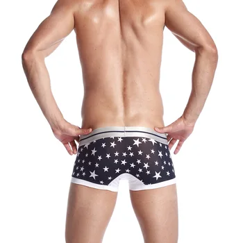 Gratis forsendelse!brand SEOBEAN man star undertøj af bomuld, til mænd gay-undertøj til Mænd boxer shorts sexede underbukser til mænd hot salg