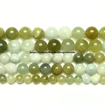 Gratis Shippings Naturlige Rusland Farverige Grøn Jade Runde Løse Perler 4 6 8 10 12 MM Pick Størrelse Til smykkefremstilling