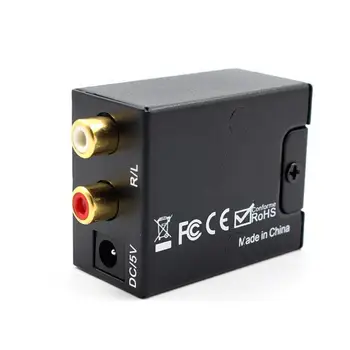 Grwibeou Digital-til-Analog-digital Audio Toslink Optisk Fiber Coax-Signal-til-RCA-R/L Audio Dekoder SPDIF ATV DAC Forstærker