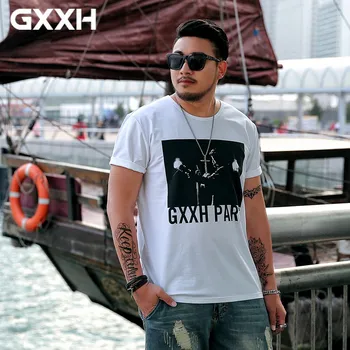 GXXH 2021 Nye Plus Size 7XL Bust 138cm Trykt Tee Overdimensionerede Fat Mandlige Kort-langærmet T-shirt i Stor Størrelse 6XL Trendy Casual t-Shirt