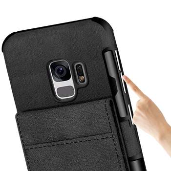 HAISSKY Læder Tegnebog taske Til Samsung Galaxy S8 S9 Plus Flip Cover med Kreditkort Op og Ned For Galaxy S8 S9 Telefonen Tilfælde Fundas