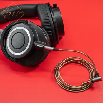Hifi OFC-lydkabel Til Audio Technica ATH M50x M40x M70x M60X DJ Hovedtelefon AFBALANCERET 2.5 4.4 mm mm Stik Vol Ekstern Mic 3,5 mm