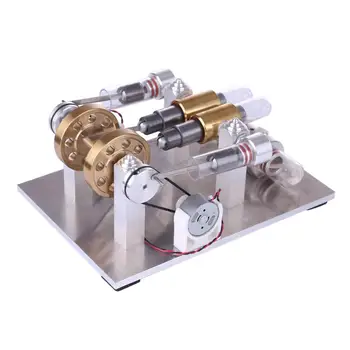 High-power-Quartz-Dobbelt-cylindret Stirling Generator Model Toy til Indretning Børn Pædagogiske Model Damp Stamceller Kit