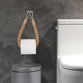 Hjem Arrangør Håndklæde Hængende Reb papirholder Vintage vægmonteret Toilet Papir Storage Rack Badeværelse Indretning Organizer