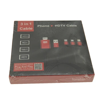 HOMEBARL 2M 3 I 1 Til iphone IOS Micro Type C Til 2K HDMI HDTV Kabel-HD Video Spil Digital TV AV-Forstærker Converter Adapter