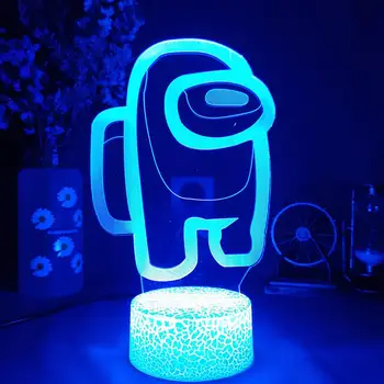 Hot Friends Spil Blandt os LOGO 3D-Illusion Desktop Lampe sofabord Udsmykning LED Sensor Lys Atmosfære Sengen Nat Lamper